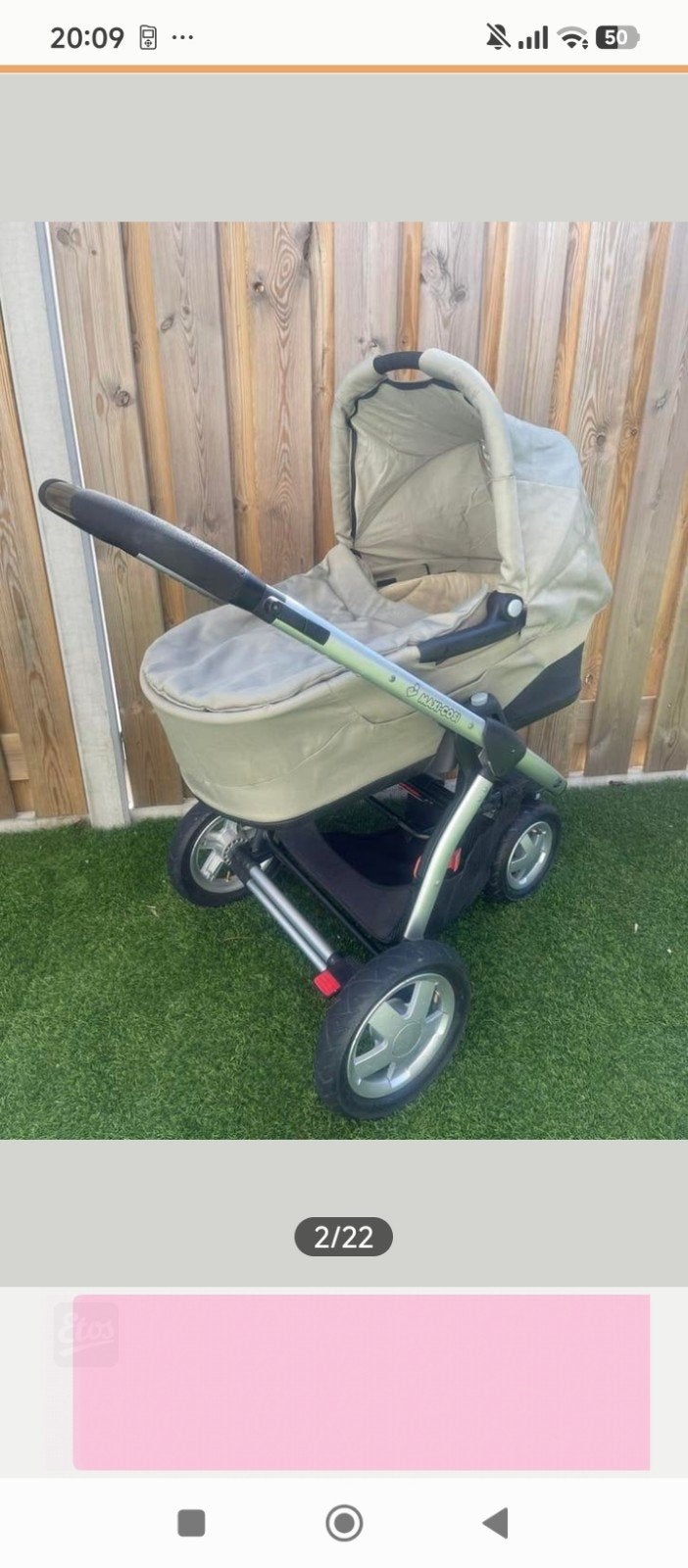 Maxi code Mura beige compleet. Met regenhoes!, Ophalen, Maxi-Cosi