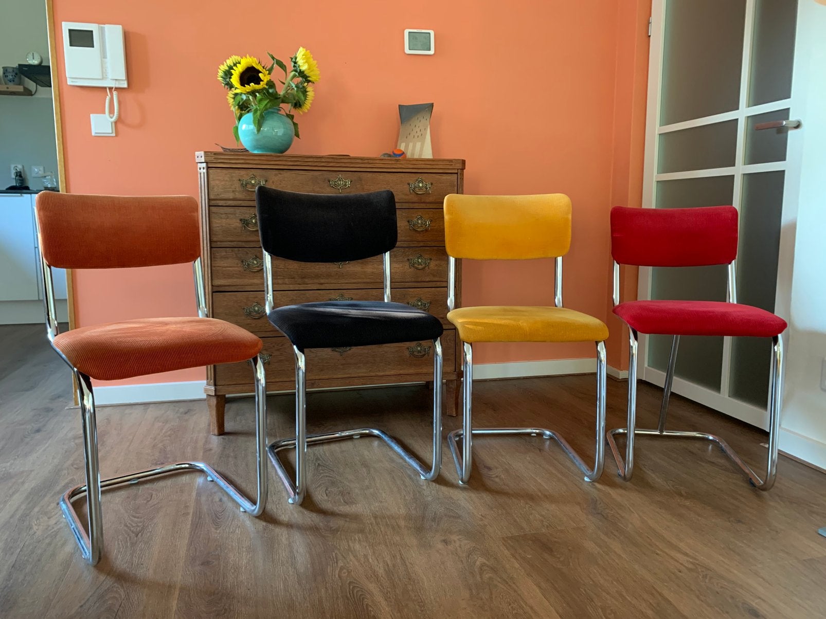 Set van 4 Gispen stoelen, Ophalen, Gebruikt, Overige kleuren, Vier
