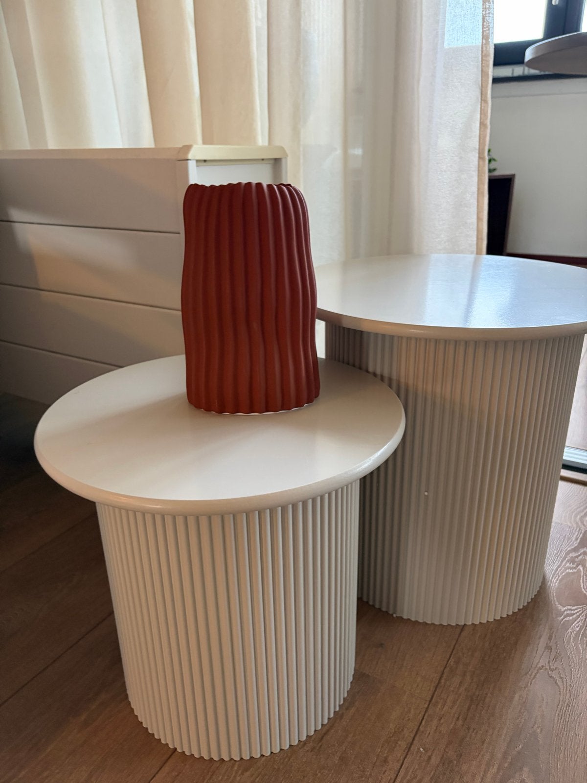 Hema organische vaas - terracotta, Huis en Inrichting, Met patroon/structuur, Oranje, Ophalen of Verzenden, Zo goed als nieuw