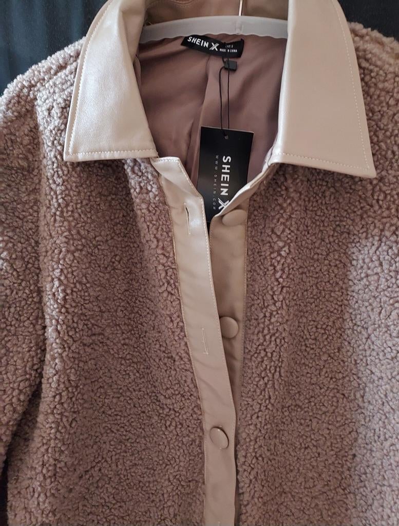 Gevoerde Teddyjas/vest camel met look/leder accenten, Kleding | Dames, Shein, Ophalen of Verzenden, Nieuw, Bruin