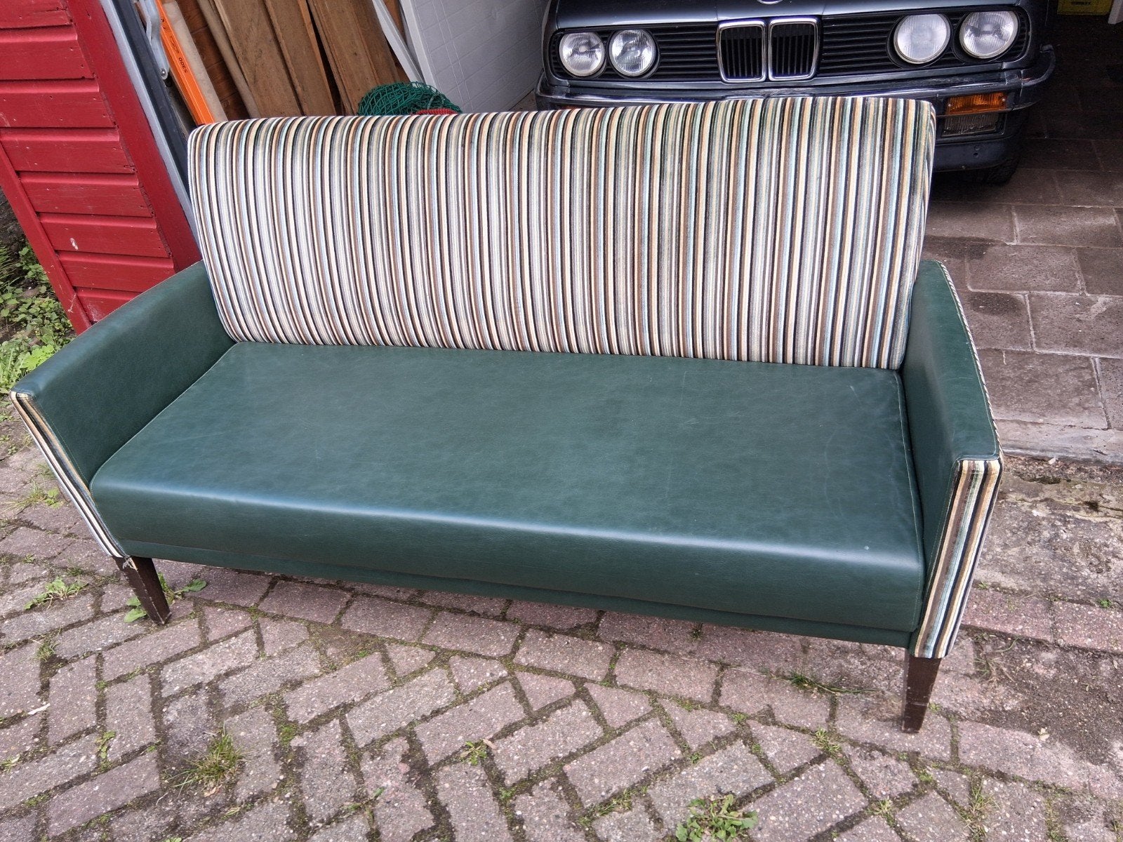vintage drie zits bank, Ophalen, Zo goed als nieuw