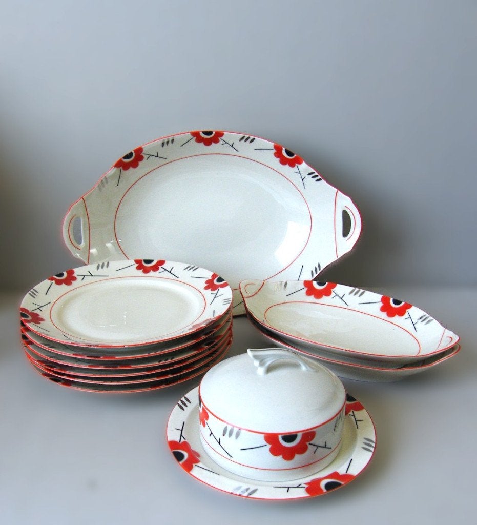 Oud ontbijt servies Bavaria, Gebruikt, Ophalen of Verzenden, Overige stijlen, Porselein