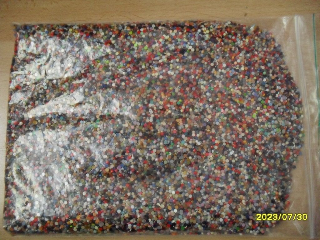 Mix van 364 gram ronde Diamond Painting steentjes., Diamond painting, Meerkleurig, Ophalen of Verzenden, Zo goed als nieuw