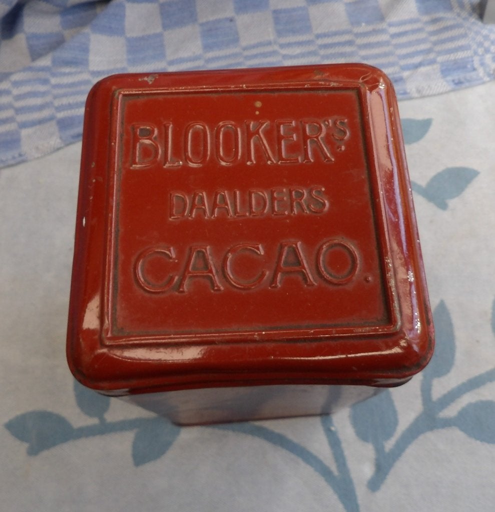 oud blik Blookers Daalders/ groot cacaoblik/ voorraadblik, Verzamelen, Blikken, Ophalen of Verzenden, Gebruikt, Overige, Overige merken