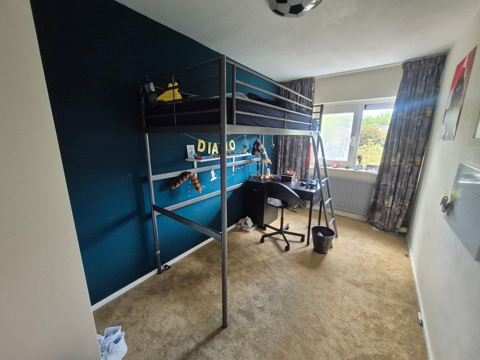 Hoogslaper met lattenbodem Exclusief matras!, Ophalen, Eenpersoons, Zo goed als nieuw, 200 cm