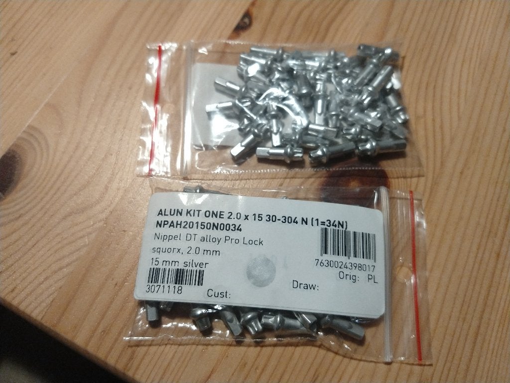 DT Squorx Nippels Prolock 2.0 x 15 Alu (68 stuks), DT Swiss, Mountainbike, Nieuw, Ophalen of Verzenden