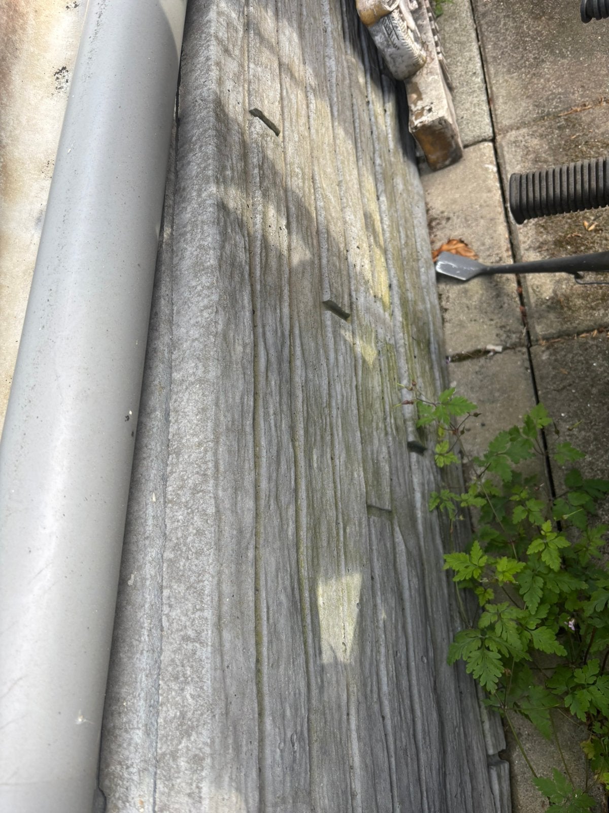 Grijze steen strips schutingen 5 st  2 mtr breed 40 cm hoog, Doe-het-zelf en Verbouw, Dakpannen en Dakbedekking, Ophalen, Gebruikt