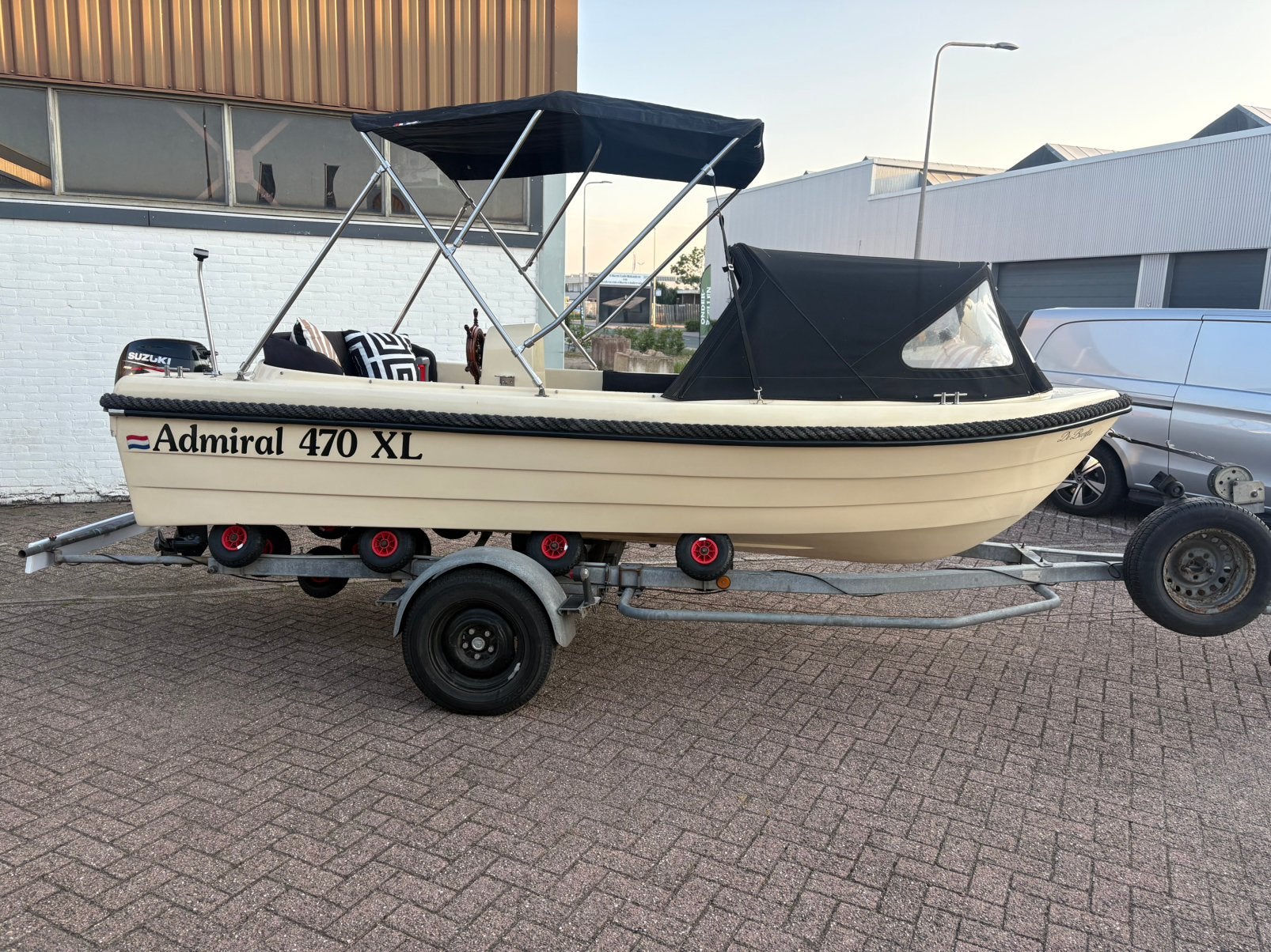 Admiral 470 XL Sloep met Suzuki DF 9.9 pk 4 takt, Ophalen of Verzenden, Zo goed als nieuw, Admiral, Trailer