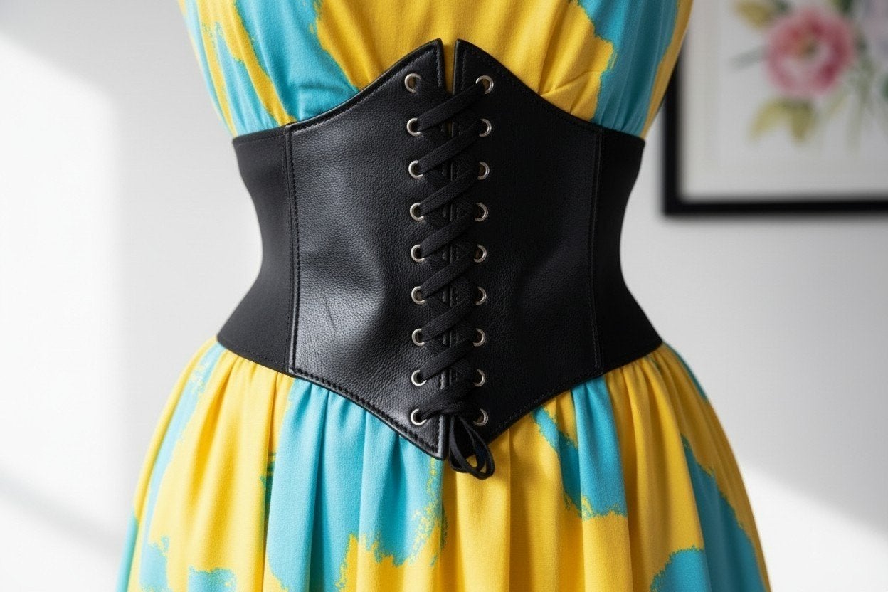 Stijlvolle zwarte corset riem – taille accent accessoire, 5 cm of meer, Zwart, Tailleriem, Ophalen of Verzenden