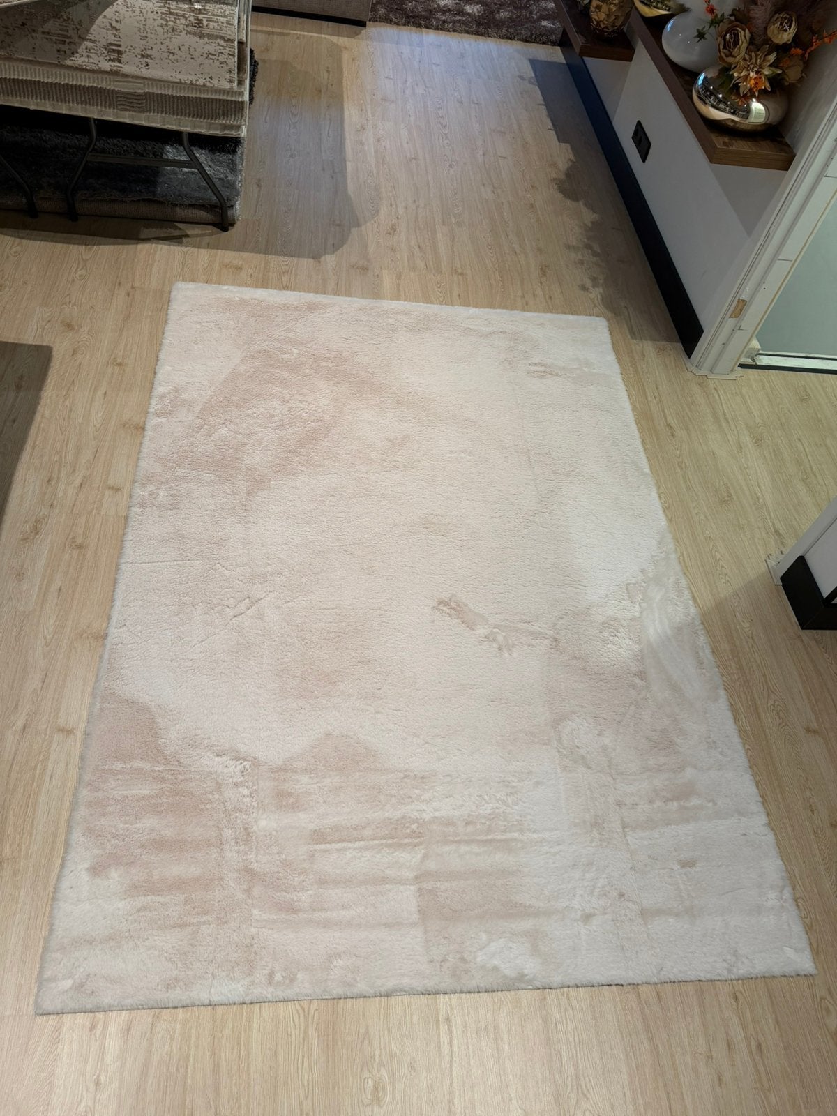 Rabbit fluffy retangle creme taupe 200x300, Huis en Inrichting, 75 m² of meer, Nieuw, Ophalen of Verzenden, Crème