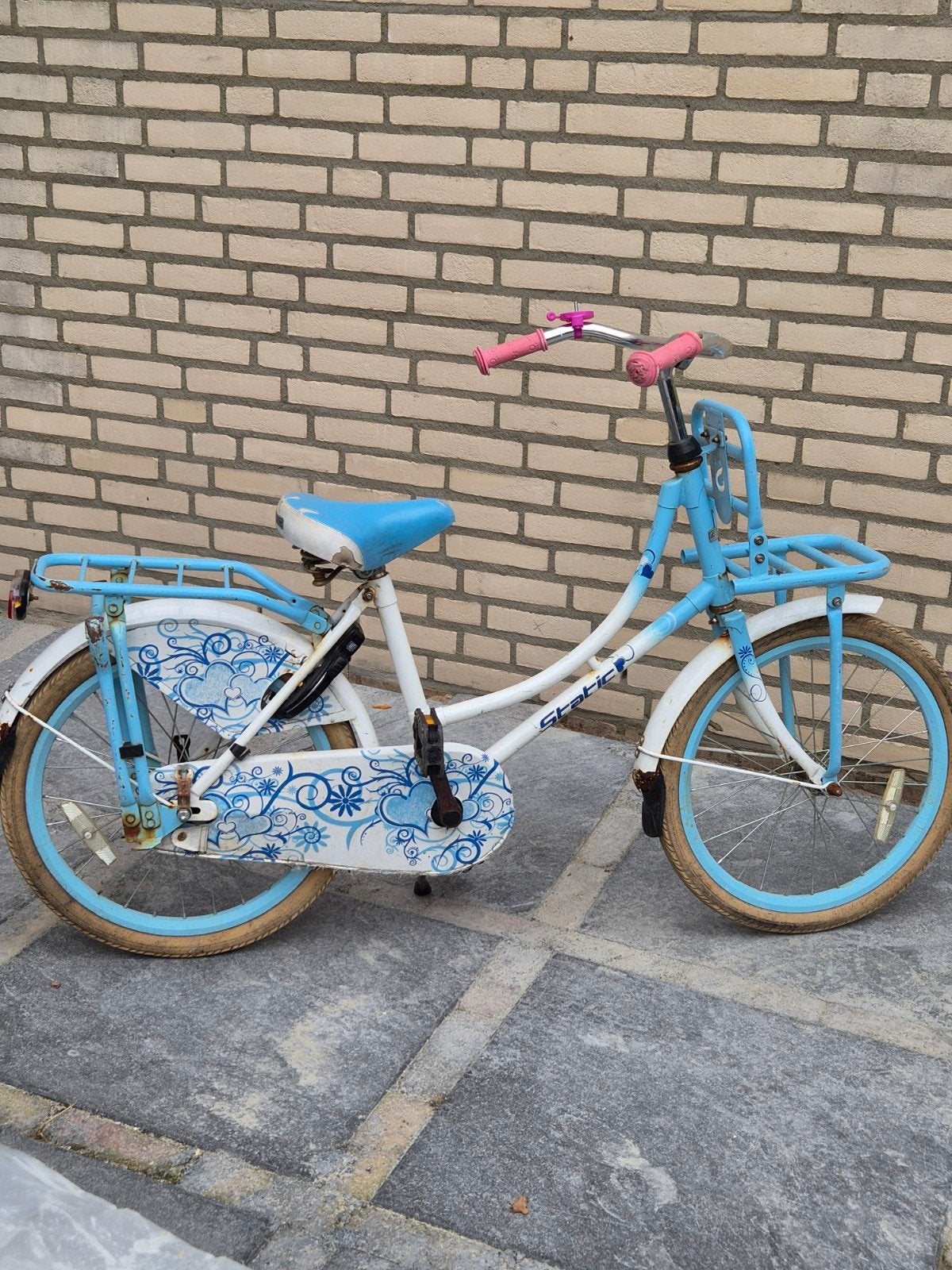 Static kinderfiets 20 inch met bagagedrager en slot, Fietsen en Brommers, Gebruikt, Static, Ophalen of Verzenden, Terugtraprem
