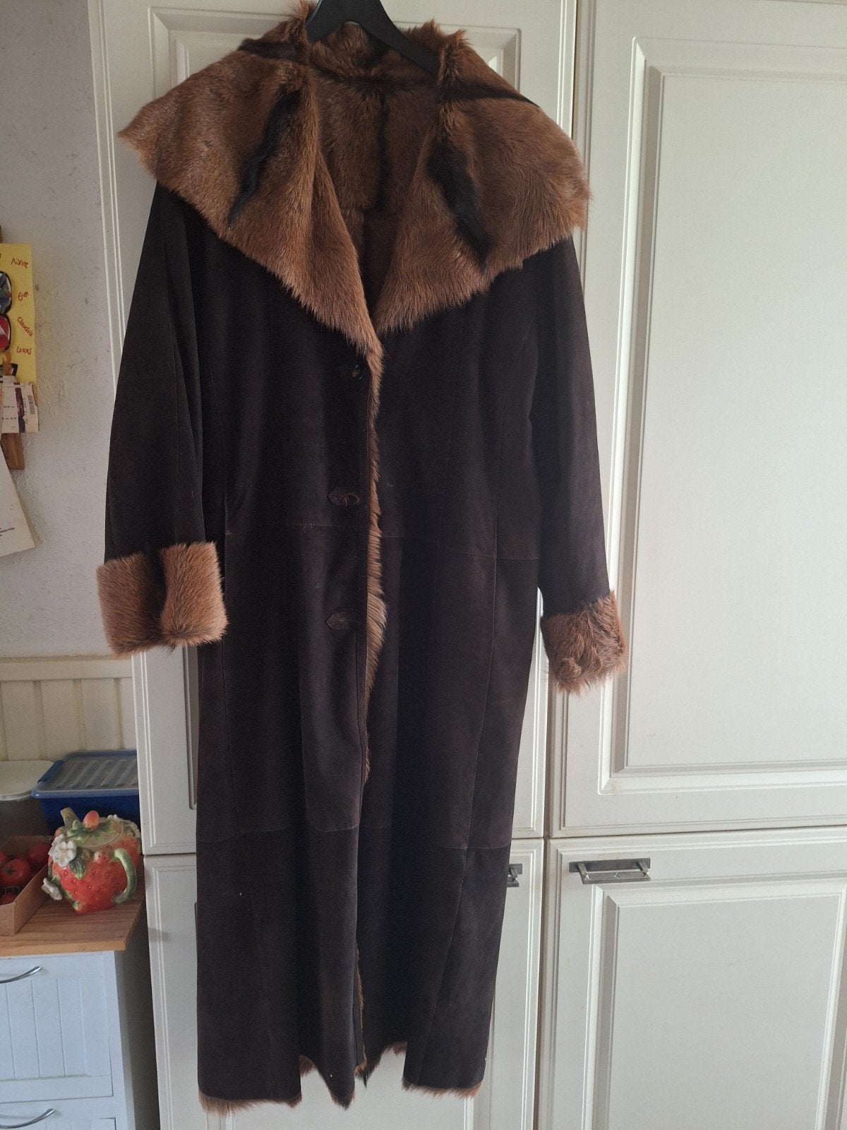 Lammy coat Arma, maat 42/44, zo goed als nieuw, Ophalen, Bruin, Arma, Maat 42/44 (L)