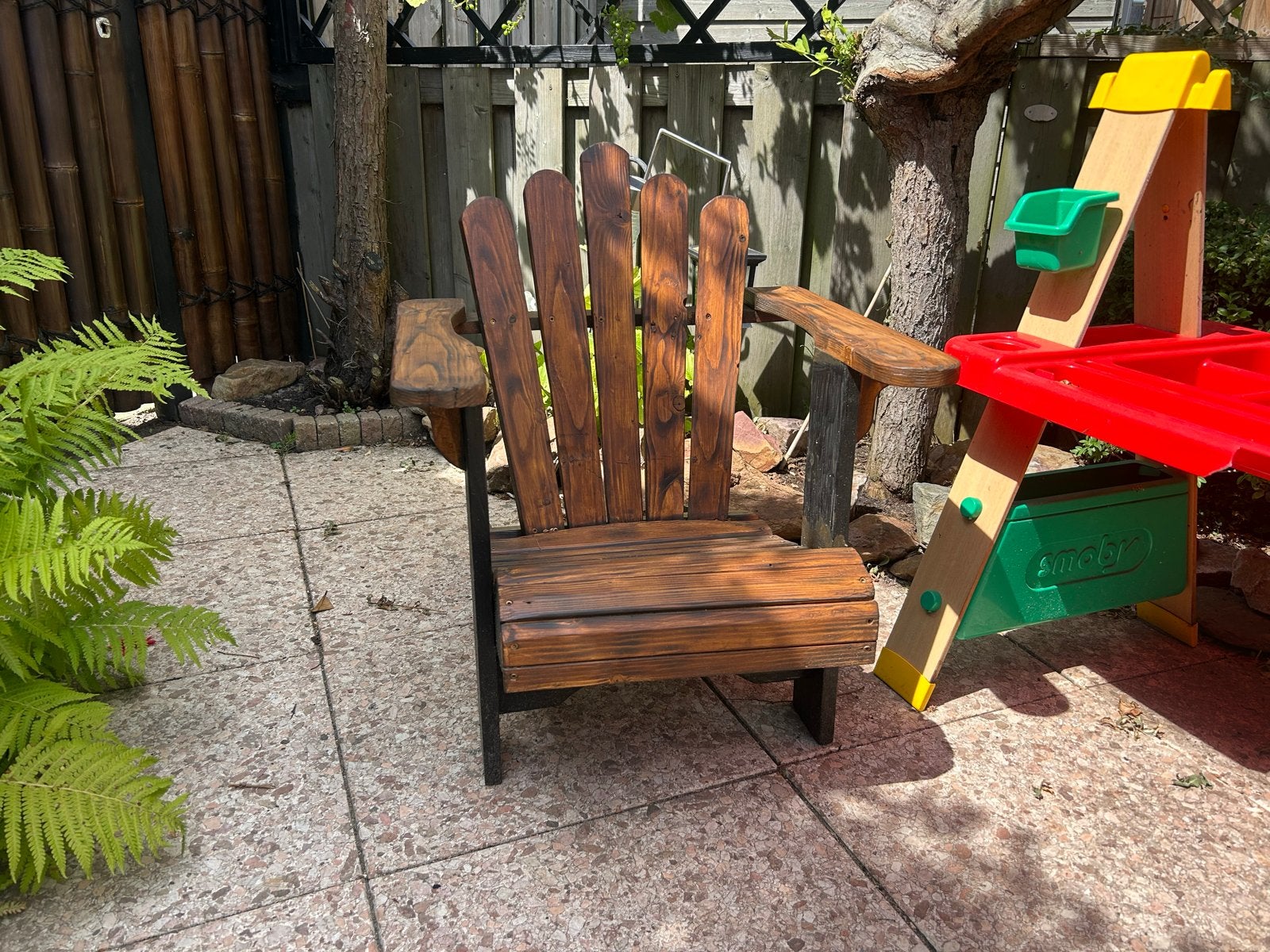 Houten lounge kinderstoel, Tuin en Terras, Ophalen, Gebruikt, Hout