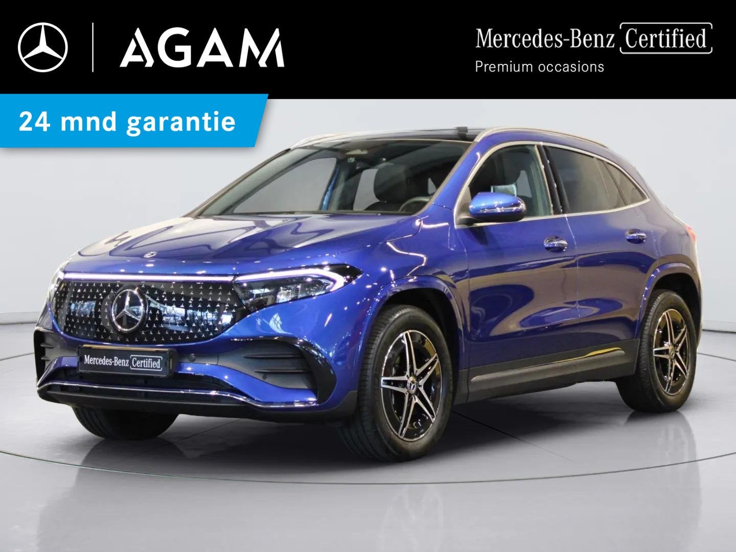 Mercedes-Benz EQA 250+ AMG Line 71 kWh Panorama dak, Automatische klimaatregeling, Gebruikt, Zwart, Blauw