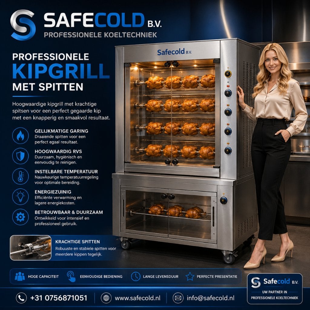 Professionele Kipgrill met spitten van Merk Safecold B.V., Ophalen of Verzenden, Nieuw in verpakking, Fornuis, Frituur en Grillen