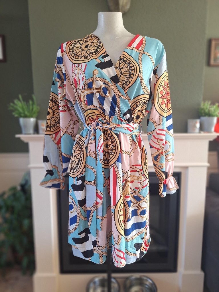 Made in Italy mooi kimono achtig jurk L, Made in Italy, Maat 42/44 (L), Zo goed als nieuw, Knielengte