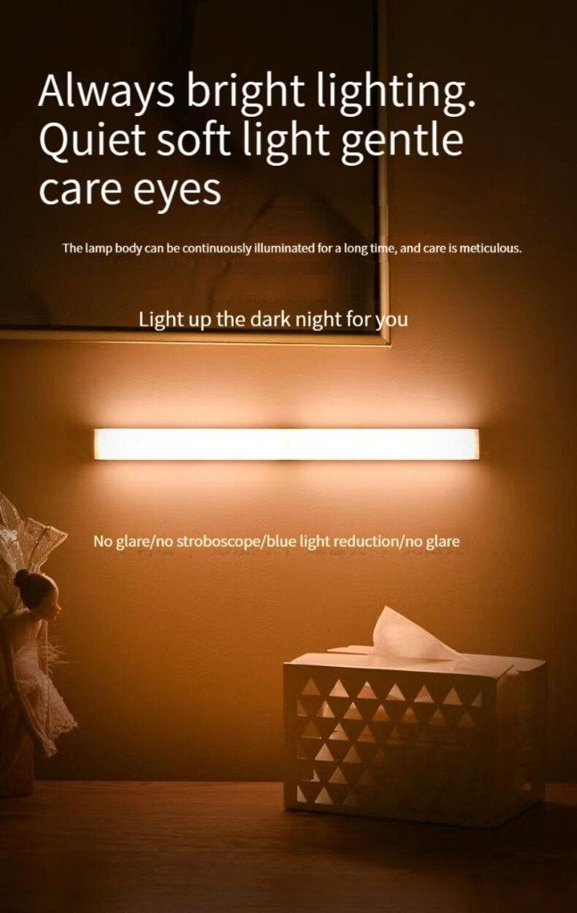 Draadloze oplaadbare LED lamp met bewegingssensor 30 cm, Ophalen, Kunststof, Sensorlamp, Inclusief lichtbron