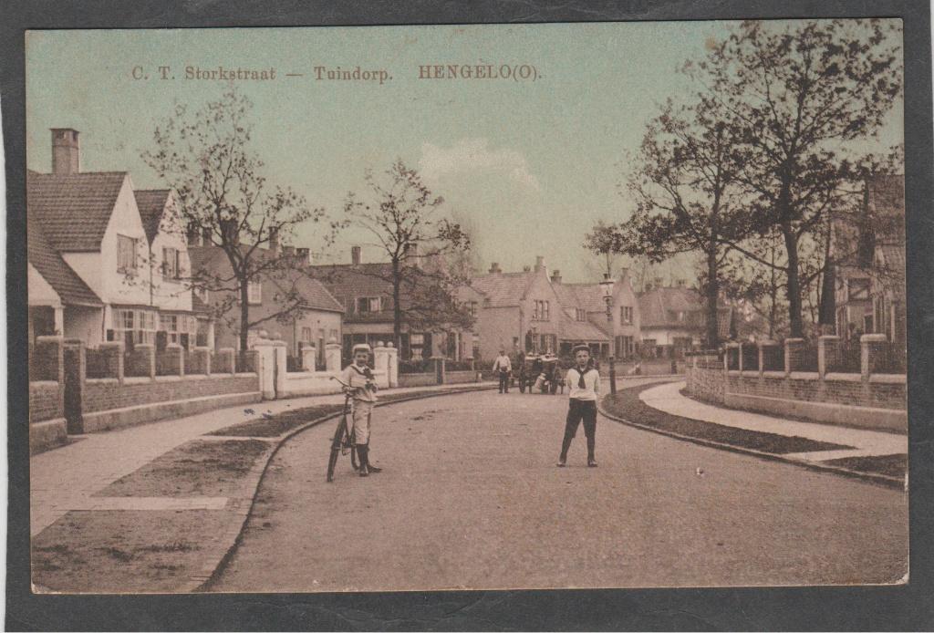 hengelo  c.t.storkstraat -tuindorp, Verzamelen, Ansichtkaarten | Nederland, Verzenden, Voor 1920, Gelopen, Overijssel