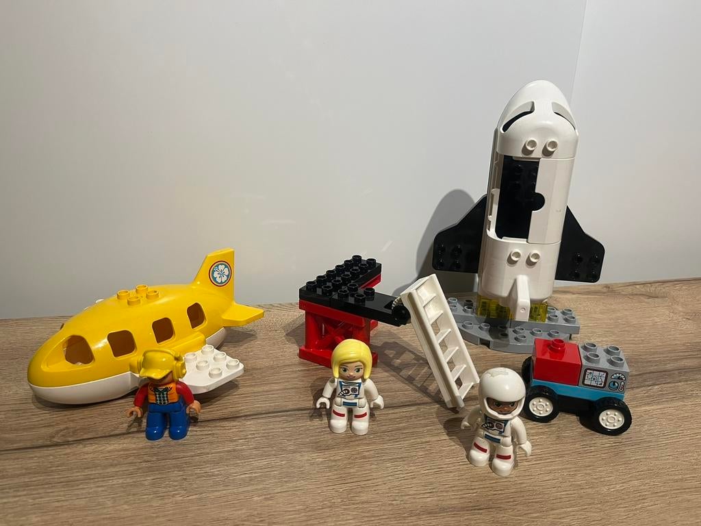 MOOIE DUPLO RUIMTERAKET ASTRONAUTEN + VLIEGTUIG SET, Ophalen of Verzenden, Zo goed als nieuw, Duplo