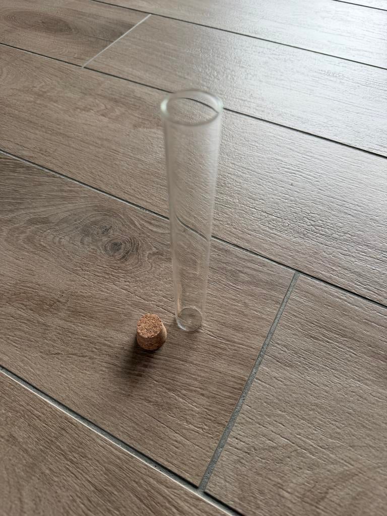Decoratief glazen buisje met kurk, Ophalen, Nieuw