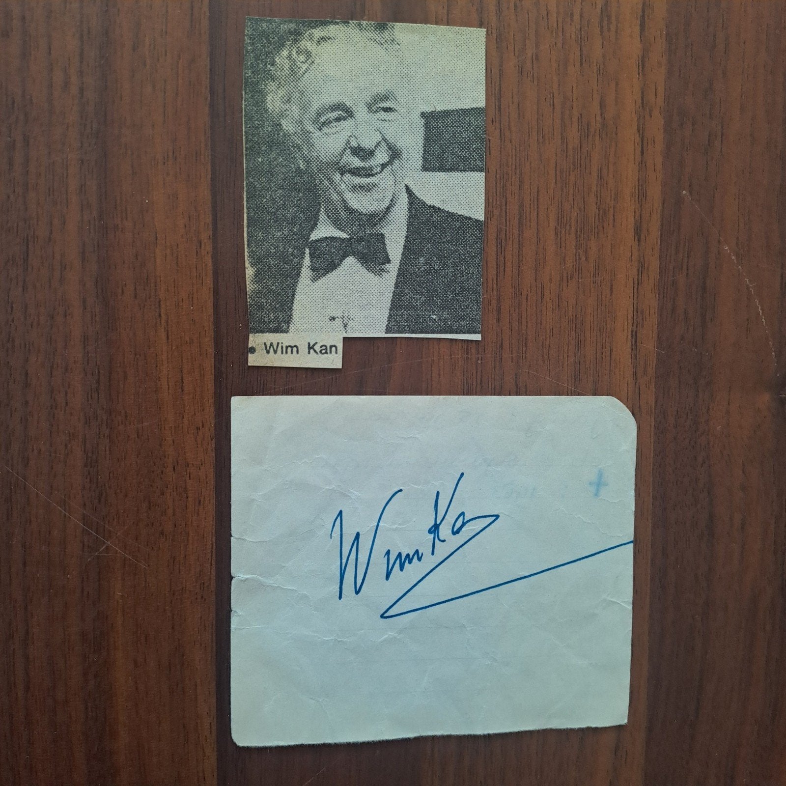 Wim Kan - handtekening, Verzamelen, Muziek, Artiesten en Beroemdheden, Ophalen of Verzenden