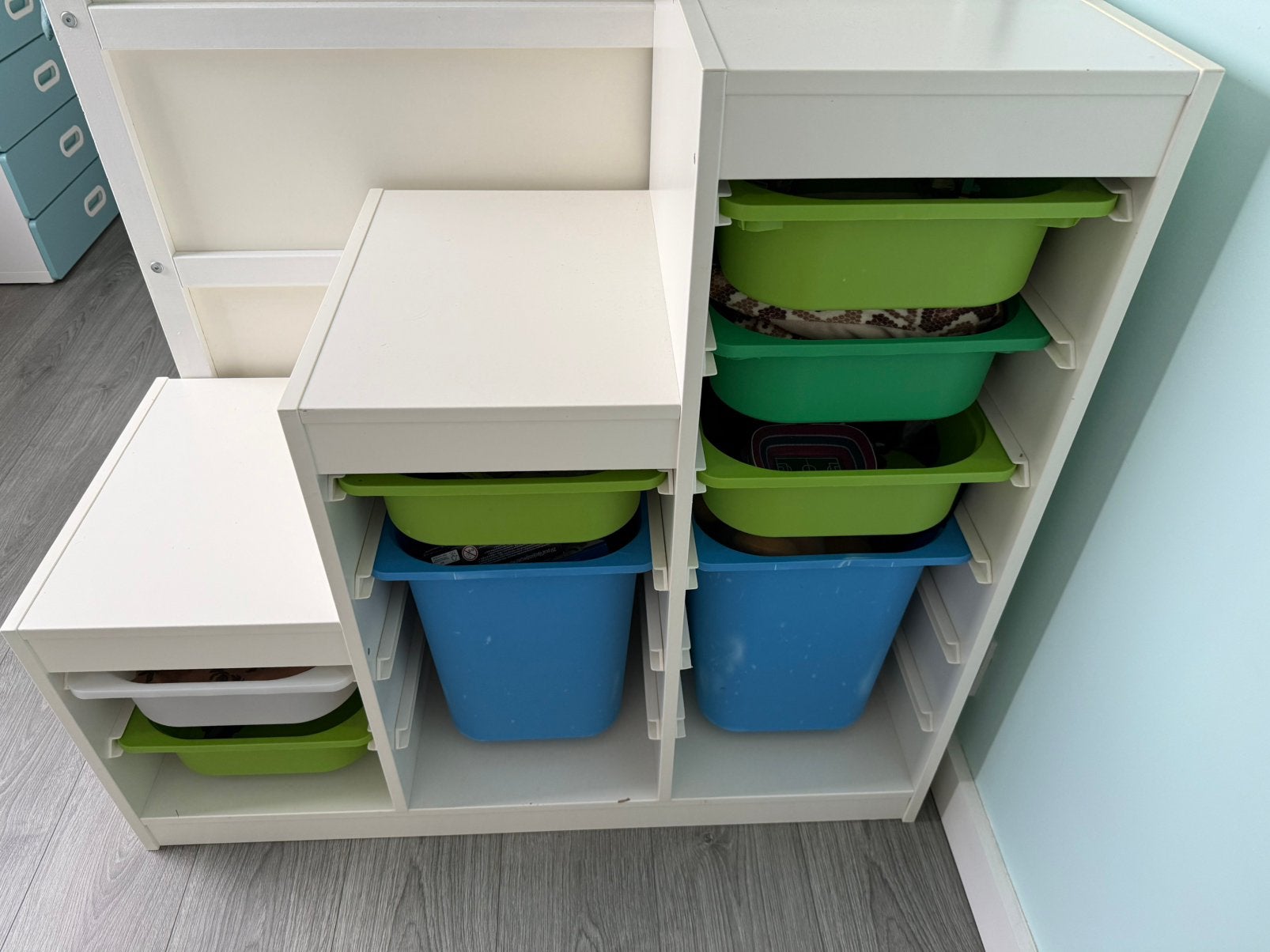 Witte Ikea Trofast kast met 7 bakken, Ophalen, Gebruikt, Kast, 75 tot 100 cm