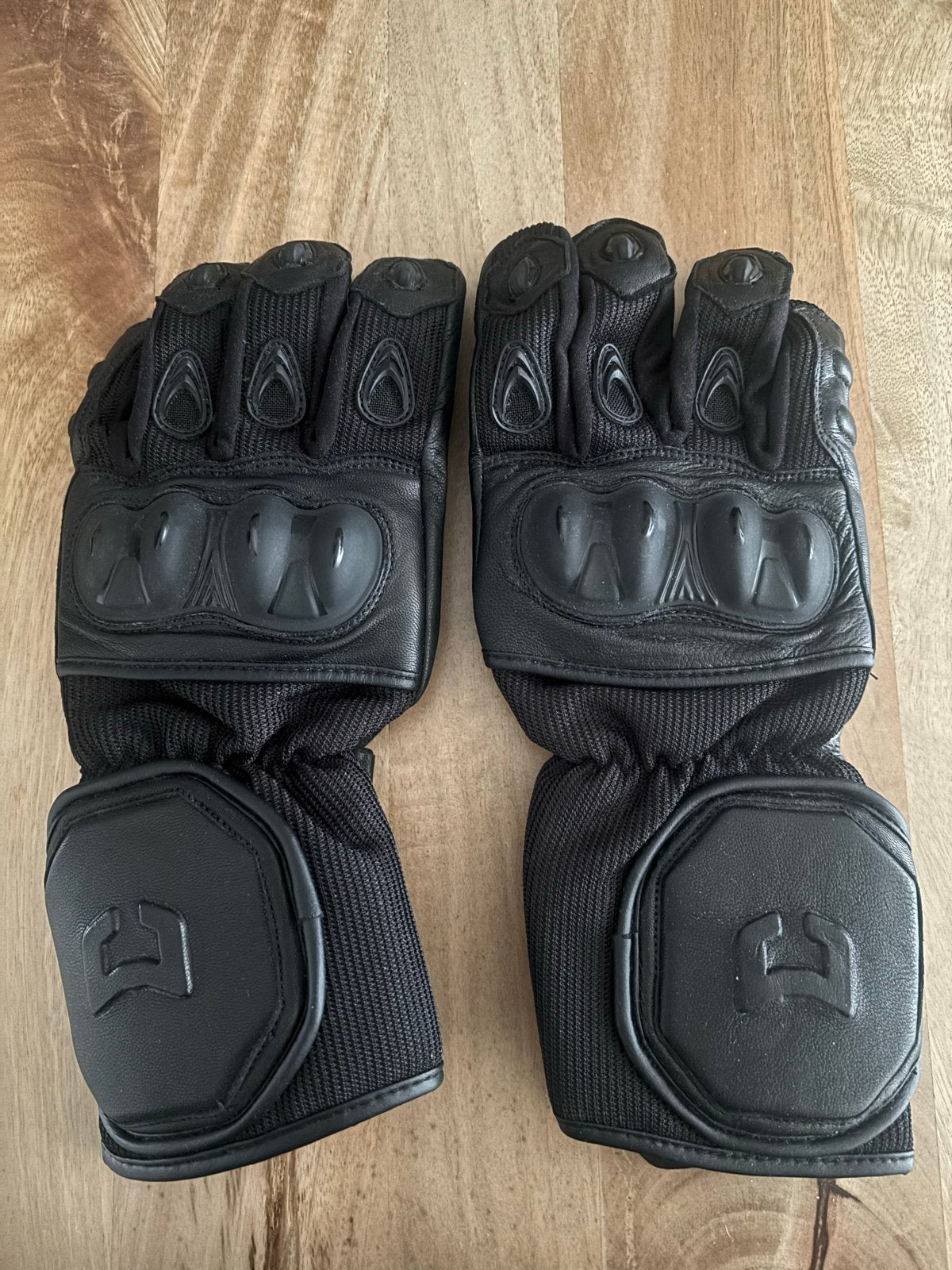 Heren motorhandschoenen zwart stof met leren stukken, Motoren, Ophalen of Verzenden, Nieuw zonder kaartje, Heren, Handschoenen