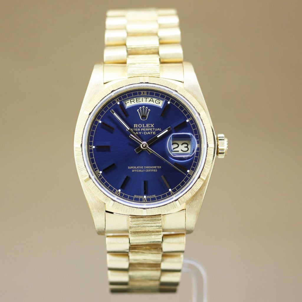 Rolex Day-Date Presiden 18078 Bark Finish 1983, Gebruikt, Rolex, Polshorloge, Ophalen of Verzenden