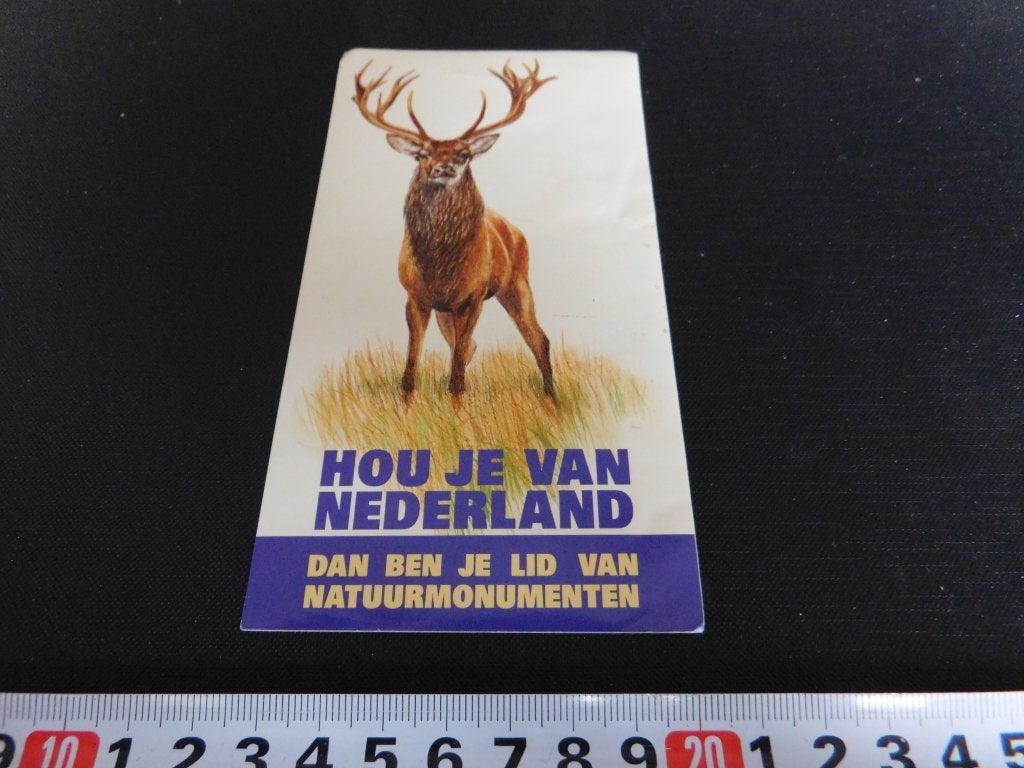 sticker Hou je van Nederland Natuurmonumenten  Hert, Verzamelen, Ophalen of Verzenden, Zo goed als nieuw