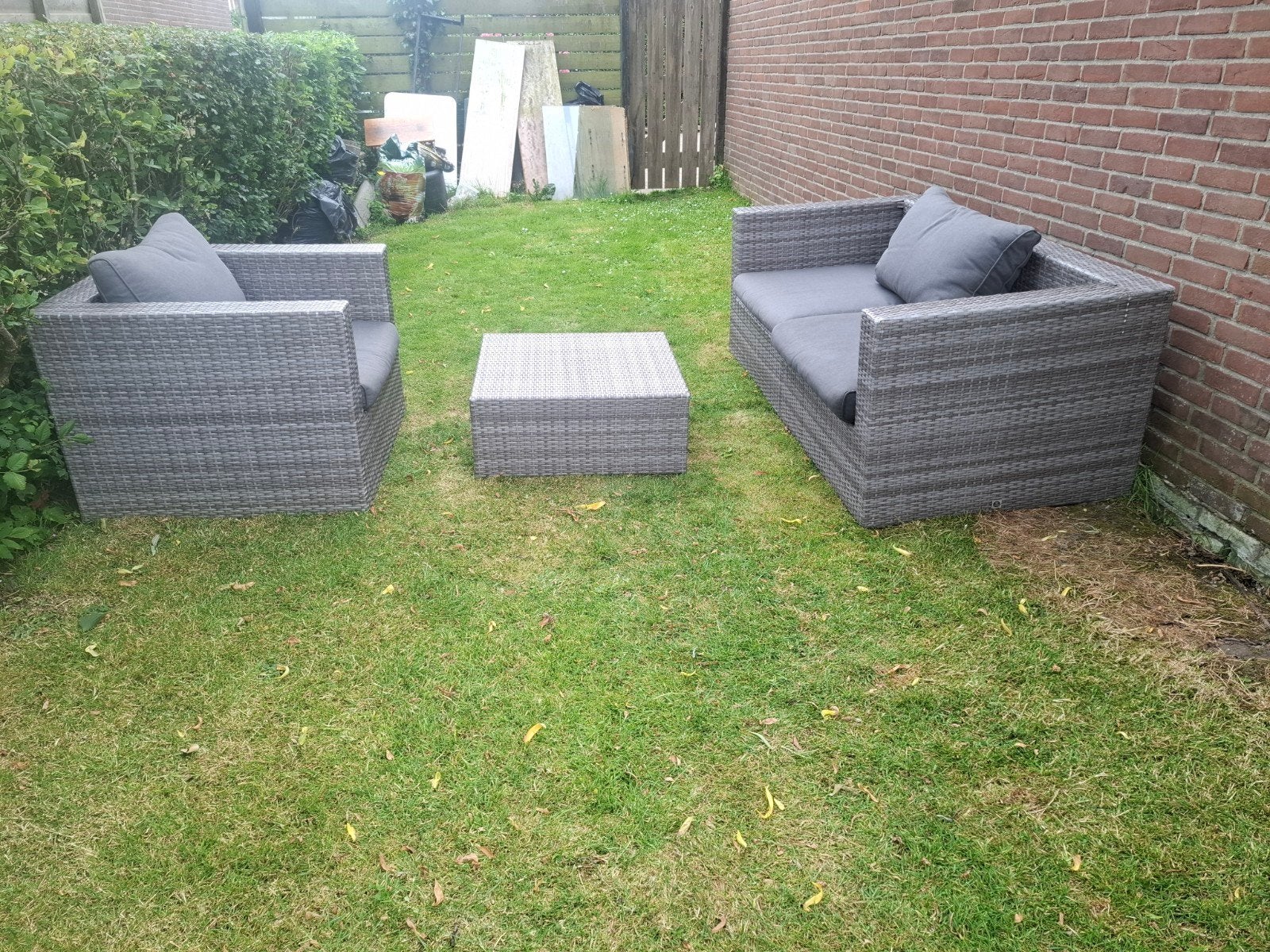 Le Sud loungeset van riet - zo goed als nieuw, Ophalen, Rotan, 3 zitplaatsen, Loungeset