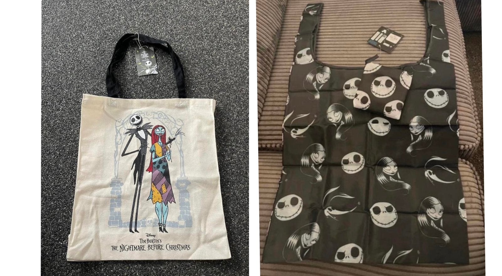 Disney katoenen + boodschappentas nightmare before christmas, Ophalen of Verzenden, Overige figuren, Nieuw, Tas, Koffer of Zak