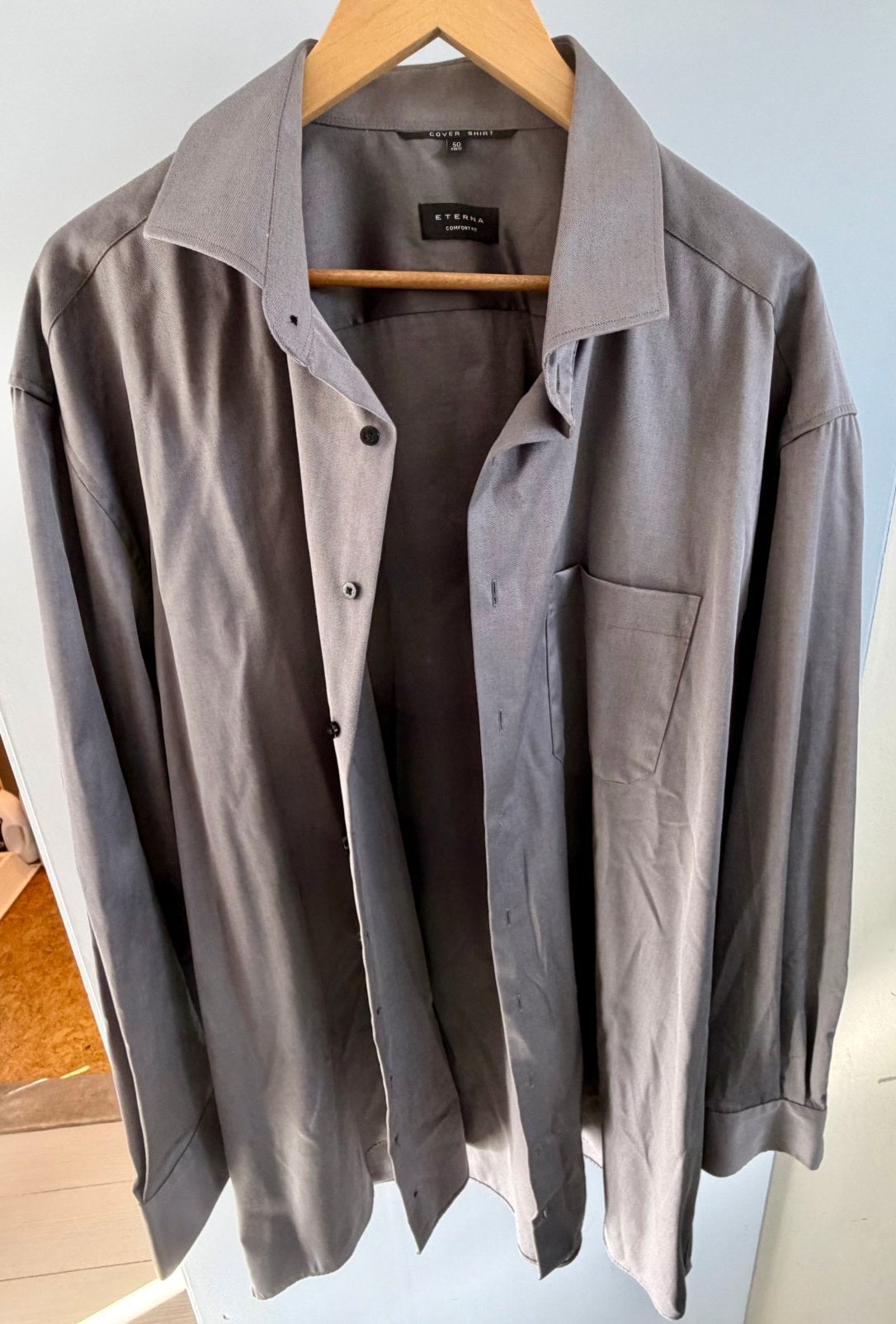 Eterna overhemd grijs effen maat 50 comfort fit nieuw, Kleding | Heren, Overhemden, Eterna, Nieuw, Ophalen of Verzenden, Overige halswijdtes