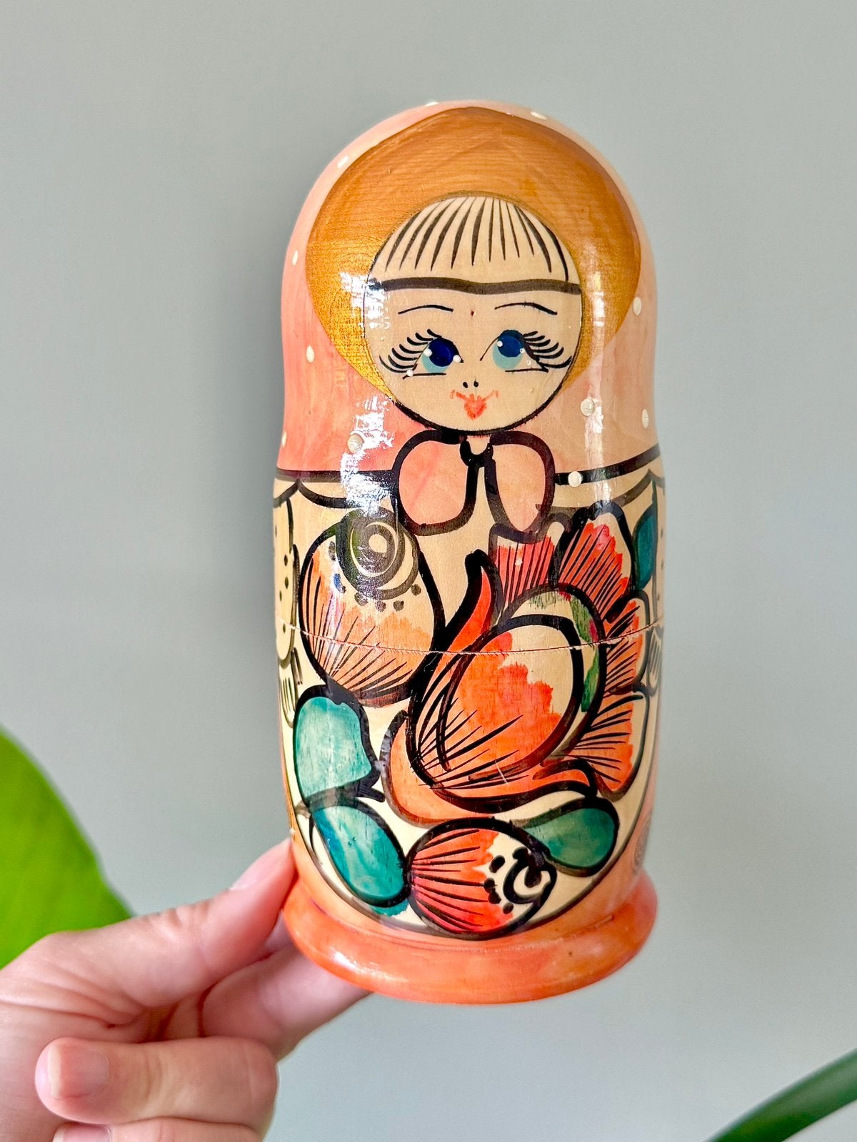 Vintage houten Matroesjka pop opbergdoosje, Ophalen of Verzenden, Gebruikt