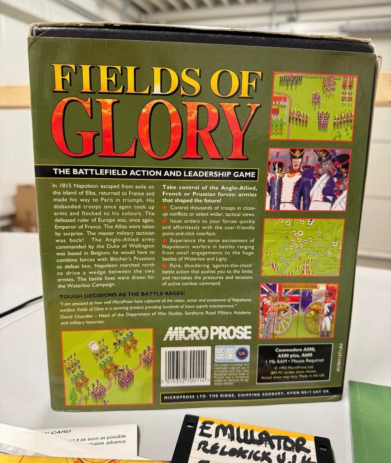 Fields of glory - Big Box IBM PC Amiga A 500 spel vintage, Computers en Software, Vintage Computers, Ophalen of Verzenden, L, L