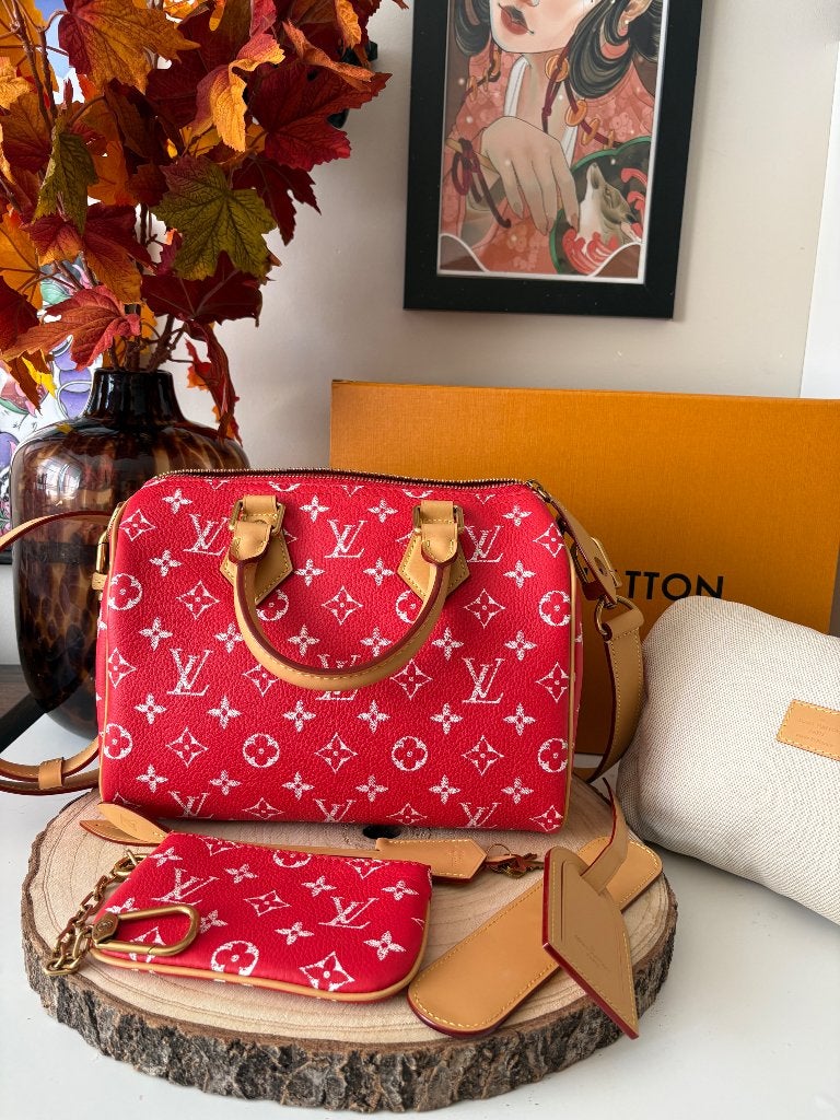Lv speedy p9 25, Sieraden, Tassen en Uiterlijk, Verzenden, Nieuw, Rood, Handtas