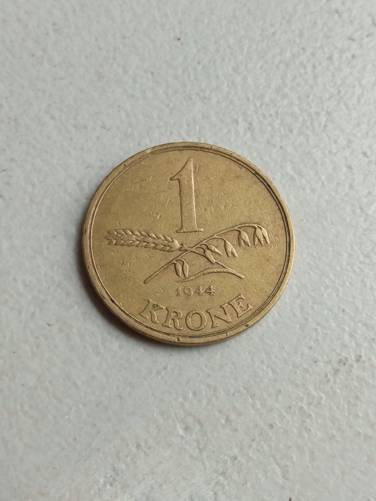 Denemarken 1 kroon 1944., Ophalen of Verzenden, Overige landen, Losse munt
