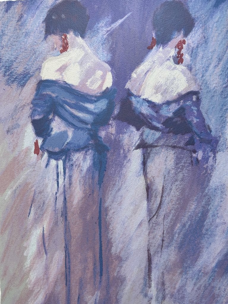 Zeefdruk Coby Langen   ZOMEROPRUIMING, Antiek en Kunst, Kunst | Litho's en Zeefdrukken, Origineel, Ophalen of Verzenden, Portret en Figuren
