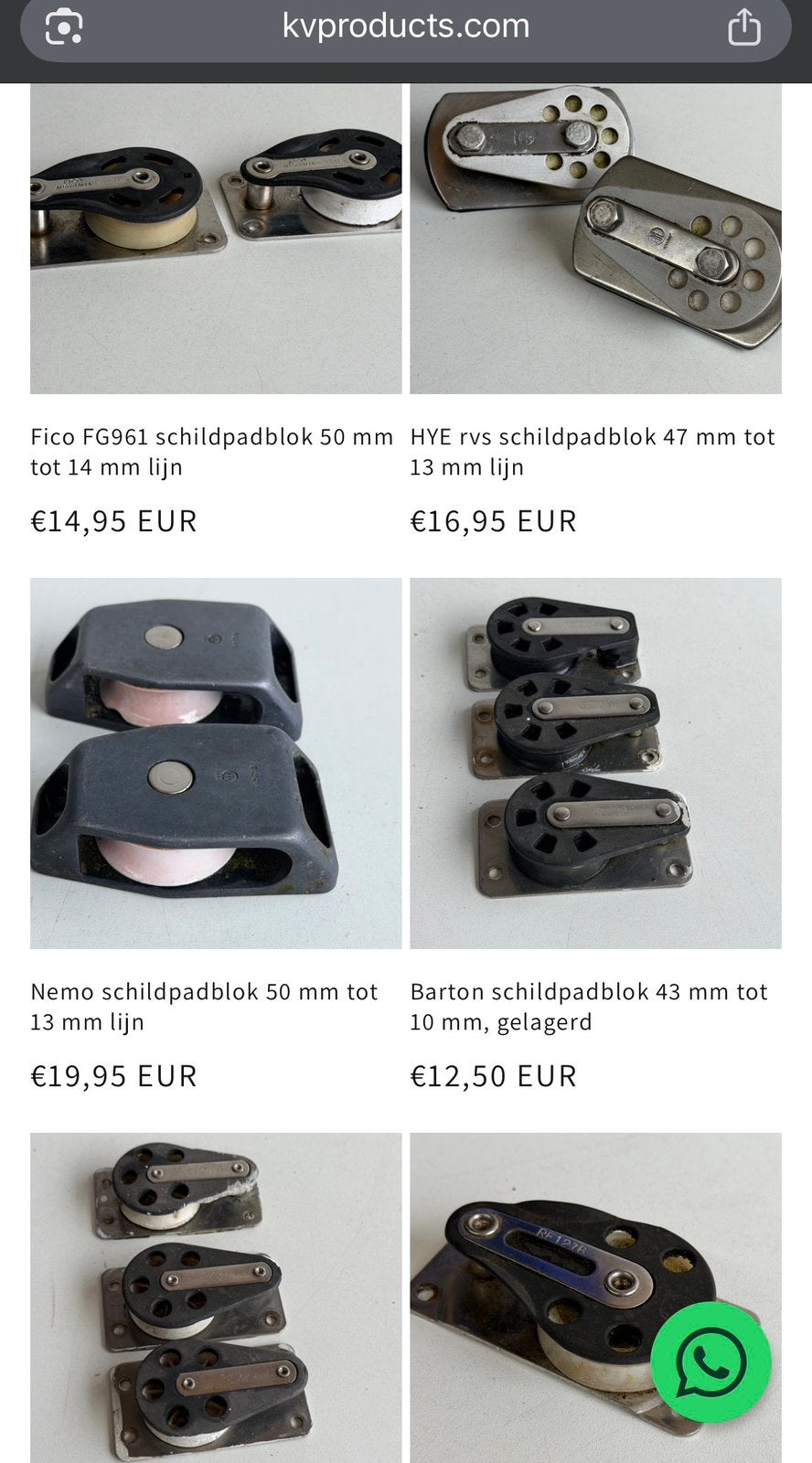 (Selftailing) lieren, valstoppers, blokken, boot accessoires, Ophalen of Verzenden, Zo goed als nieuw, Overige typen