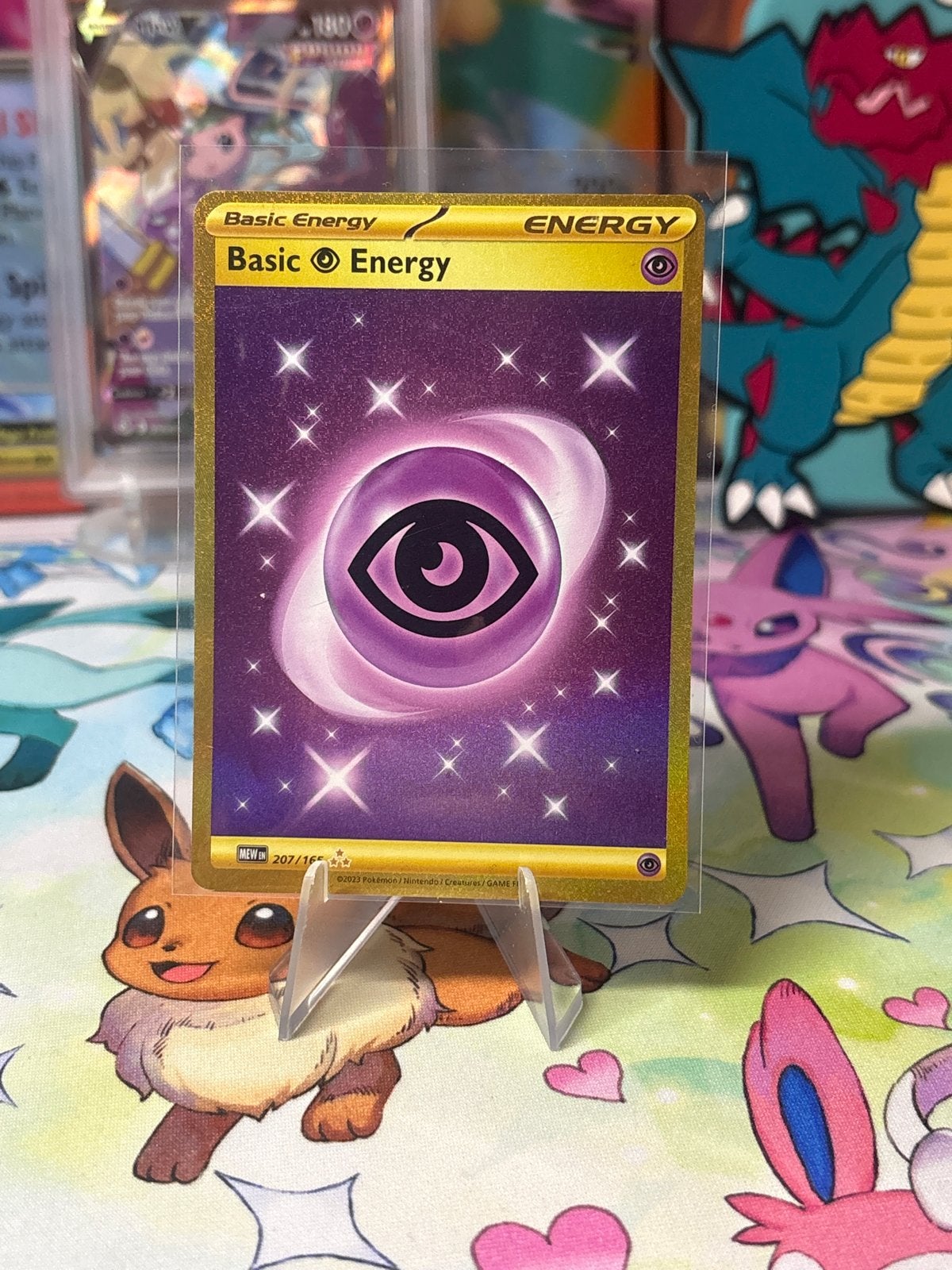 MEW 207 - Psychic Energy, Hobby en Vrije tijd, Verzamelkaartspellen | Pokémon, Verzenden, Zo goed als nieuw, Losse kaart, Foil