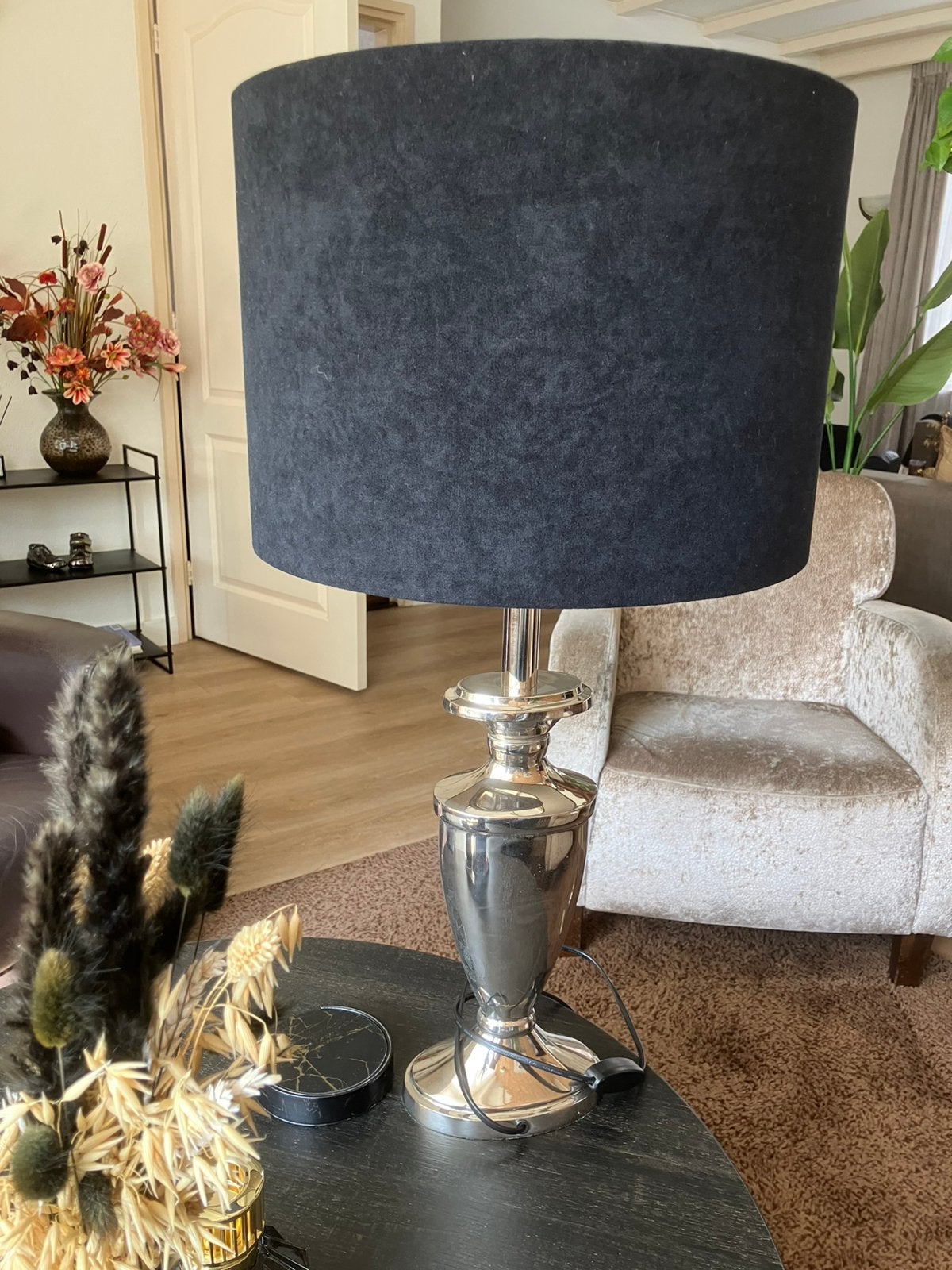Staande schemerlamp, Huis en Inrichting, Blauw, Ophalen of Verzenden, Zo goed als nieuw, Schemerlamp