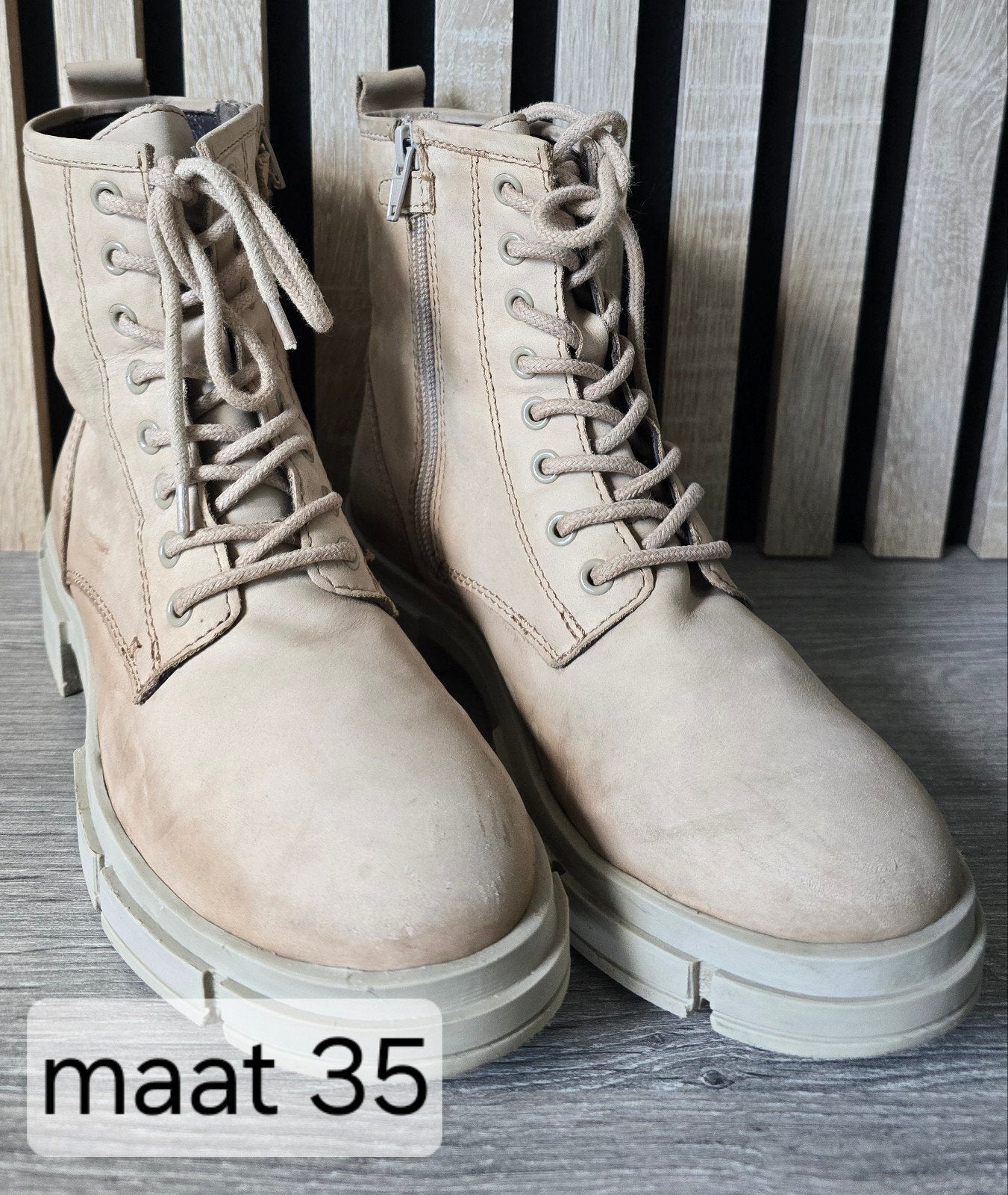 Beige boots maat 35, Kinderen en Baby's, Kinderkleding | Schoenen en Sokken, Gebruikt, Meisje, Ophalen of Verzenden, Laarzen