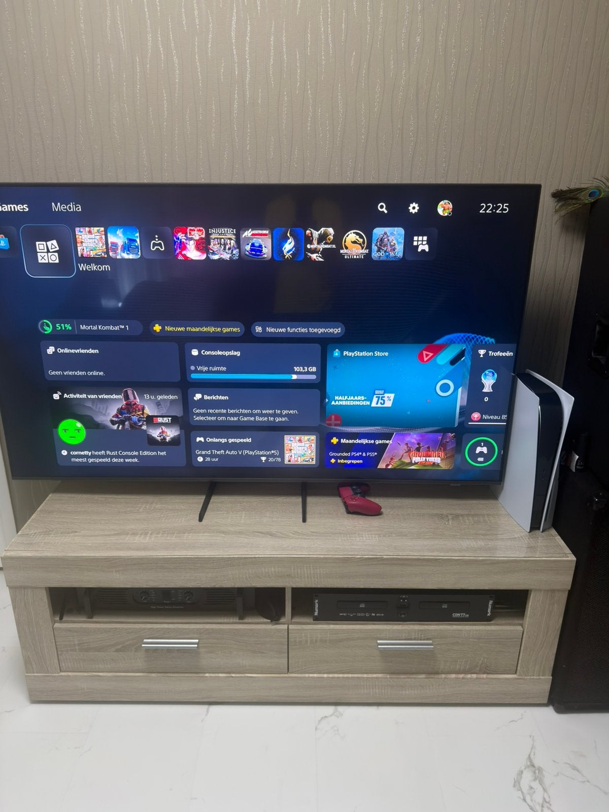 PlayStation 5 Disc Versie met 2 controllers, Spelcomputers en Games, Spelcomputers | Sony PlayStation 5, Ophalen, Zo goed als nieuw