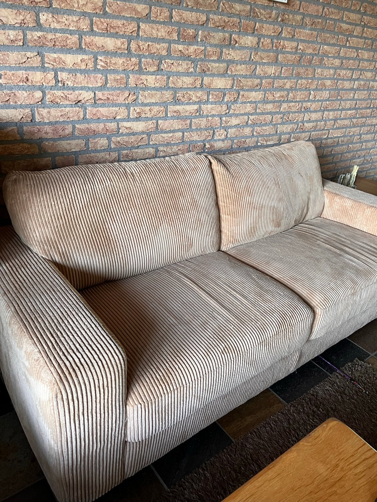 ribfluwelen tweepersoonsbank, Ophalen, Gebruikt, 150 tot 200 cm, Tweepersoons