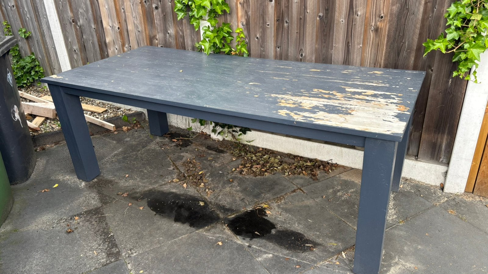 Grote tuintafel GRATIS, Tuin en Terras, Tuintafels, Gebruikt, Rechthoekig, Hout, Ophalen