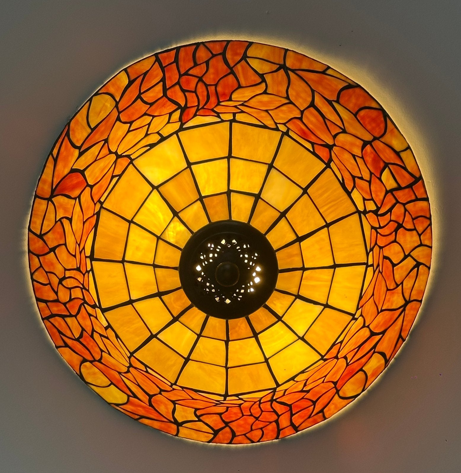 Tiffany plafondlamp, Ophalen, Zo goed als nieuw, Glas, Tiffany