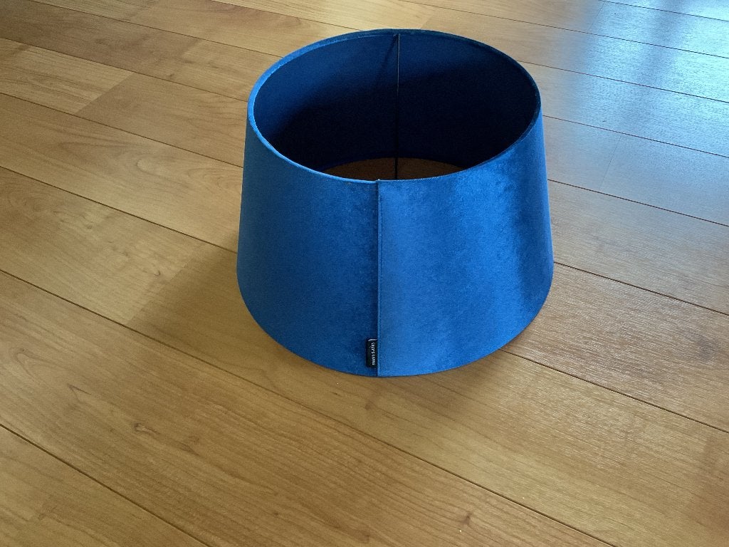 Lampenkap koningsblauw velvet, Blauw, Zo goed als nieuw, 23 cm, Ophalen