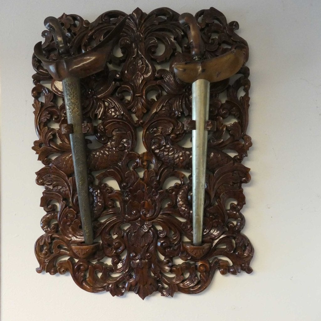 Diverse houten Blawongs v. 2 Kerissen BQ2 Keris houder Kris, Ophalen of Verzenden