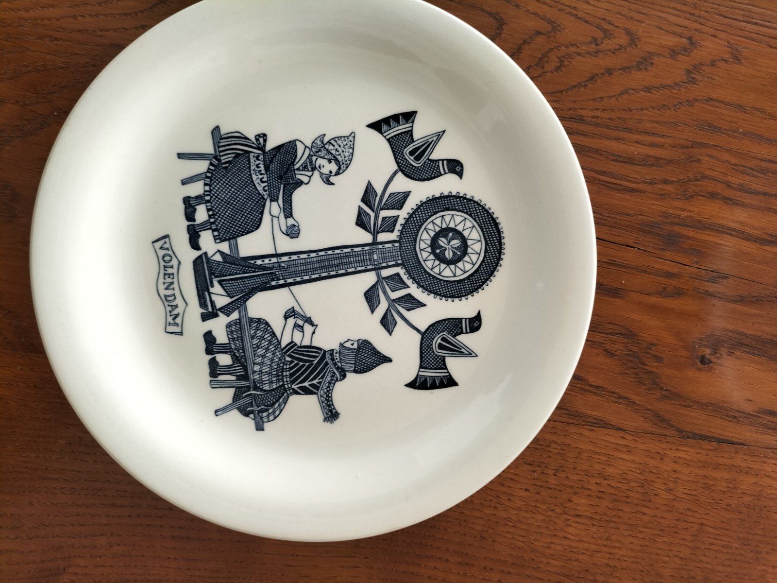 Vintage Volendam bordje met traditionele afbeelding, Ophalen