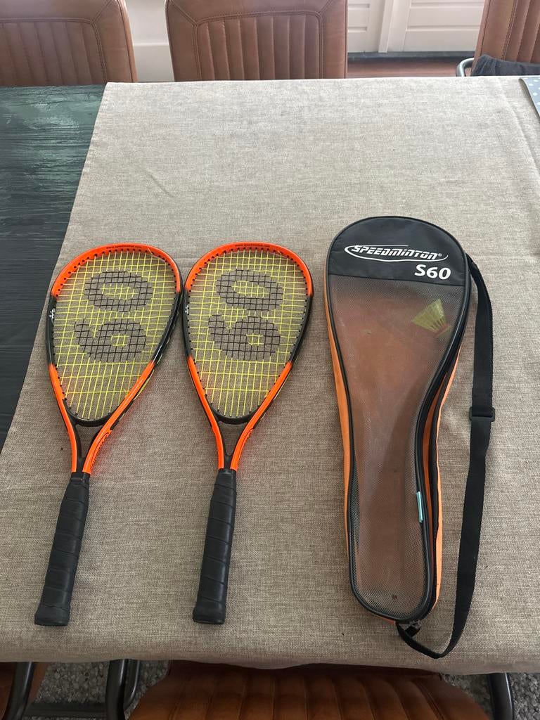 Speedminton S60 Set - 2 rackets en tas, Sport en Fitness, Squash, Ophalen of Verzenden, Zo goed als nieuw