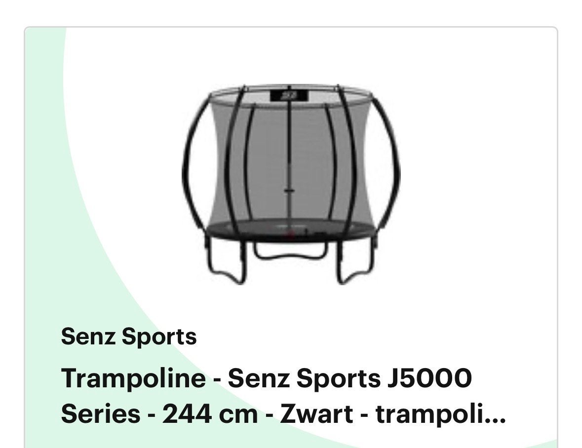 Senz Sports Trampoline J5000 Series 244 cm Zwart